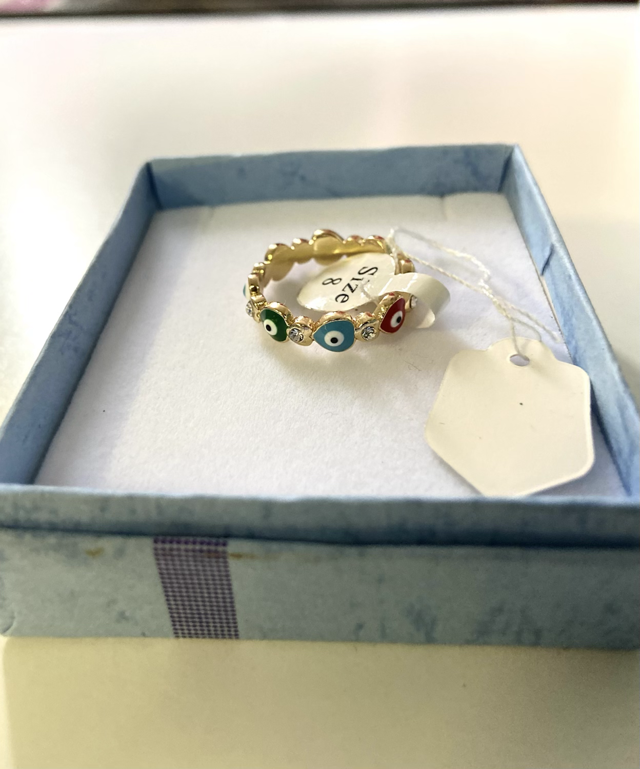 Gold Plated Evil Eye ring 