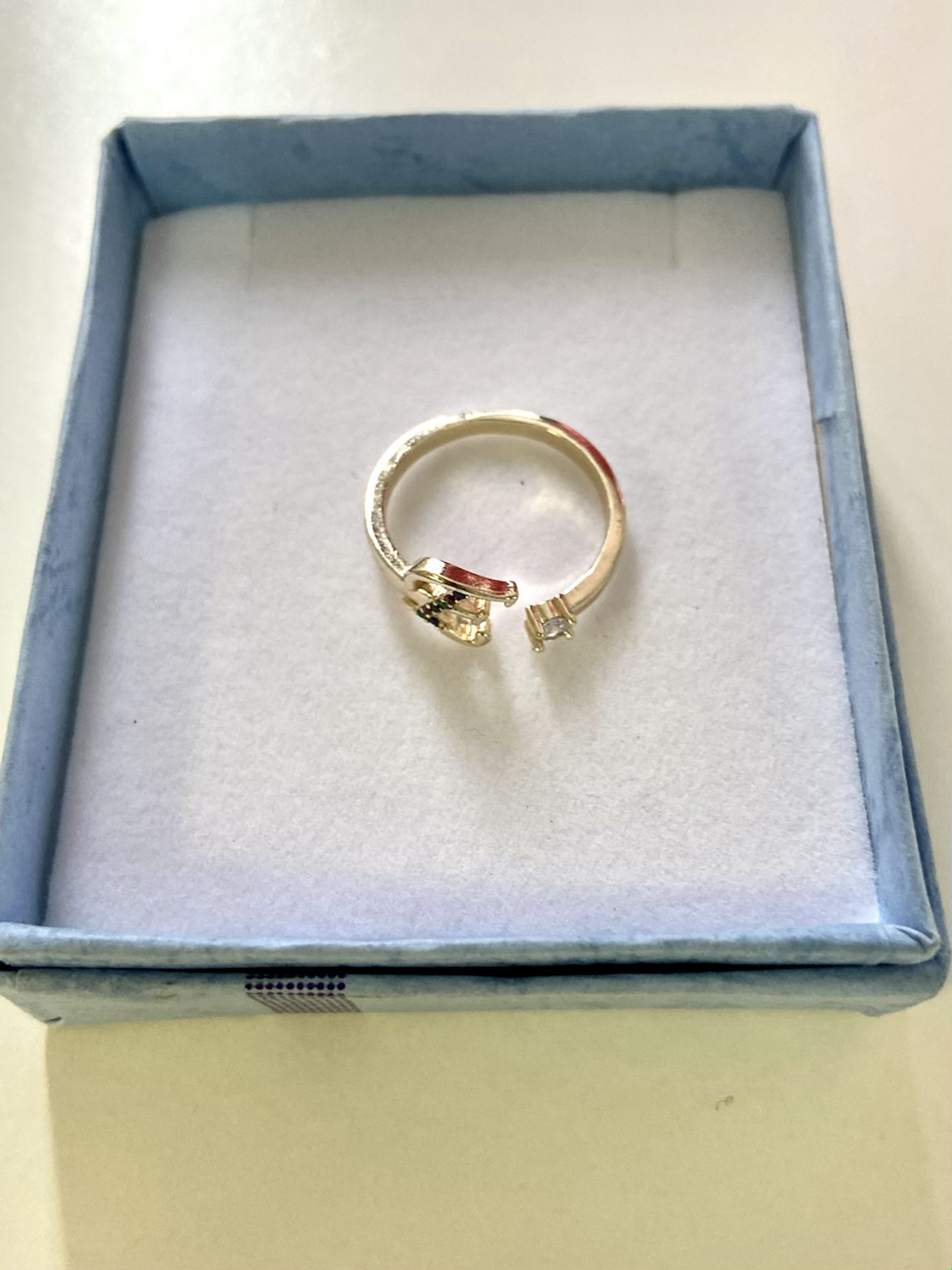 Gold Plated Initials Ring “E”