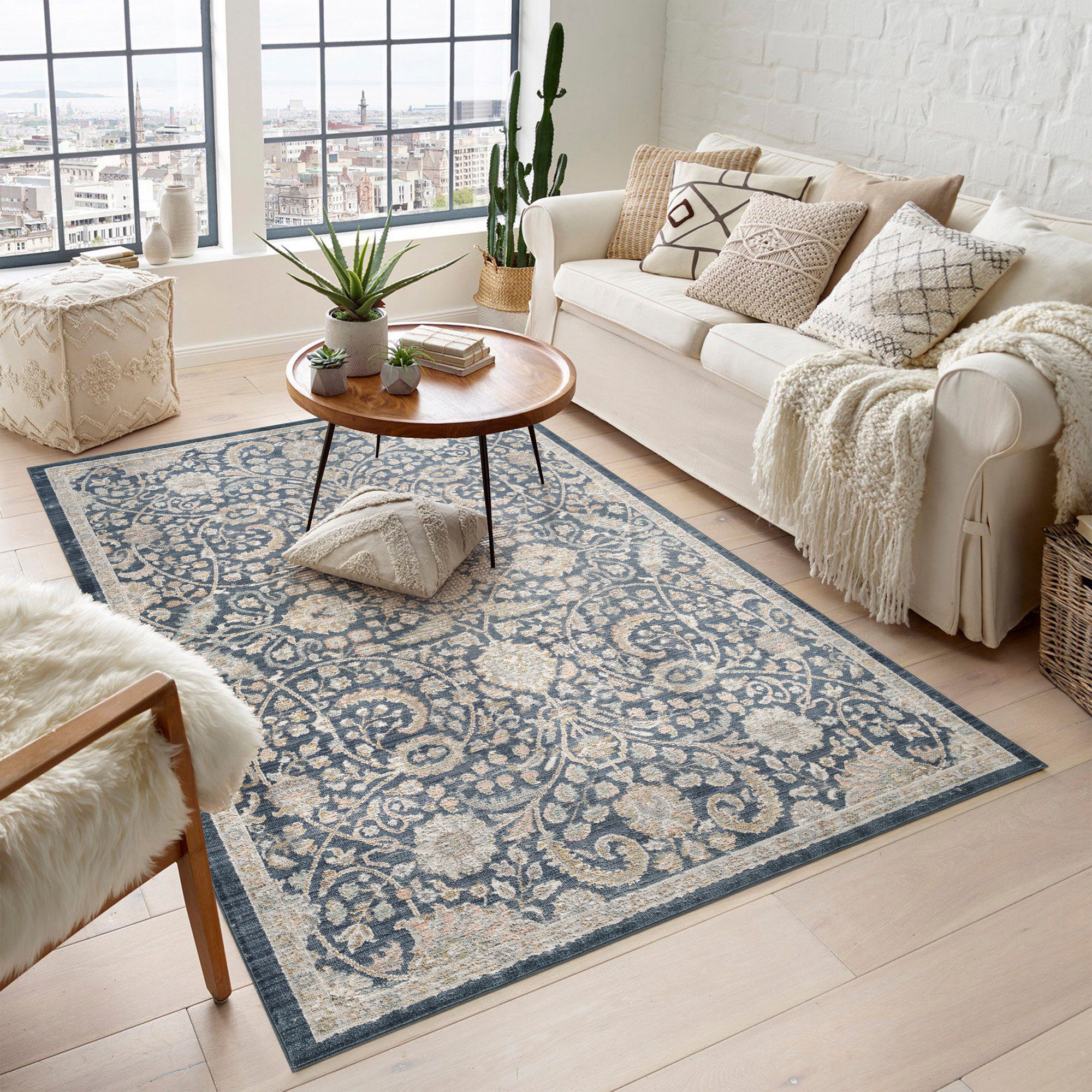 Maia Blossom Navy Rug