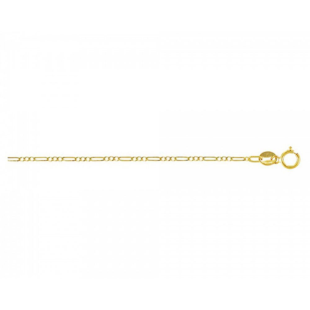 Cadena de Oro 14 k Fígaro 30 3×1 Ligera DH joyería Los dos hermanos