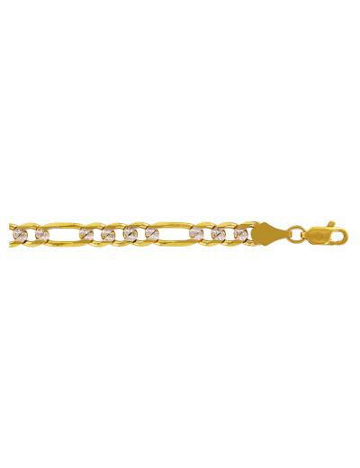Cadena de Oro 14 k Fígaro 150 3×1 Ligera Pavé DH joyería Los dos hermanos