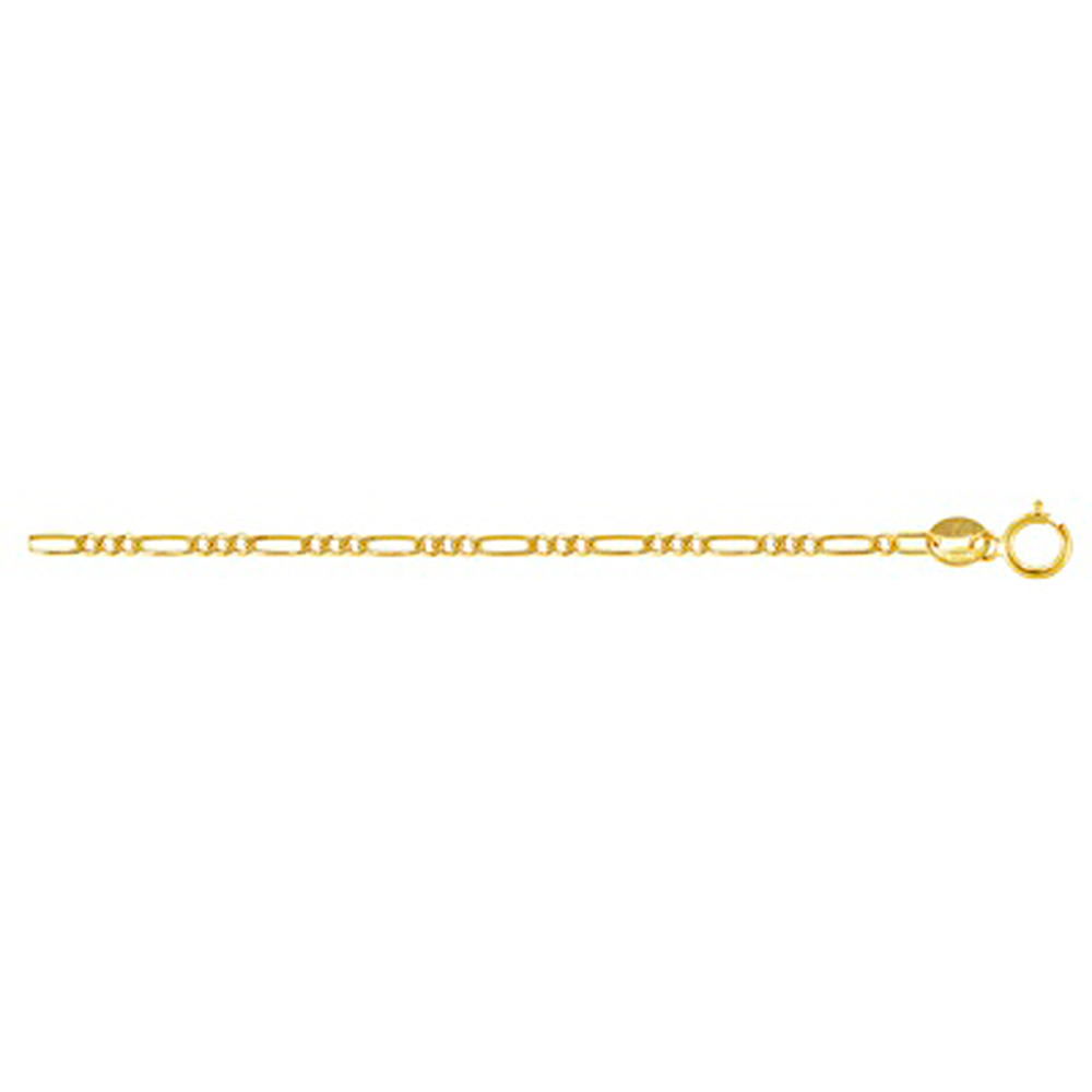 Cadena de Oro 14 k Fígaro 50 3×1 Ligera DH joyería Los dos hermanos