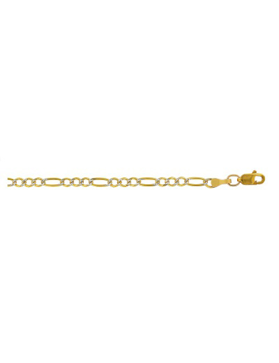 Cadena de Oro 14 k Fígaro 70 3×1 Pavé DH joyería Los dos hermanos