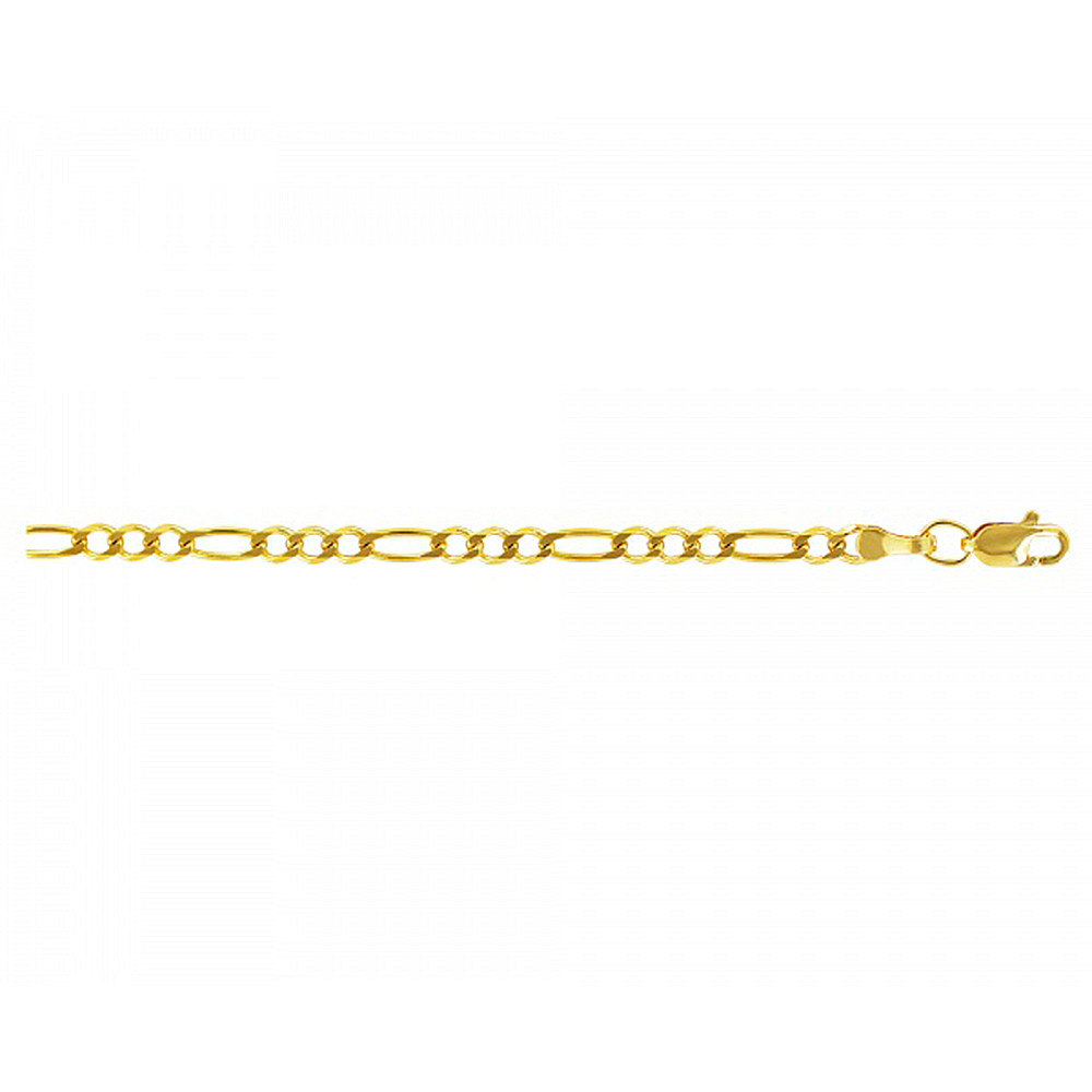 Cadena de Oro 14 k Fígaro 70 3×1 DH joyería Los dos hermanos