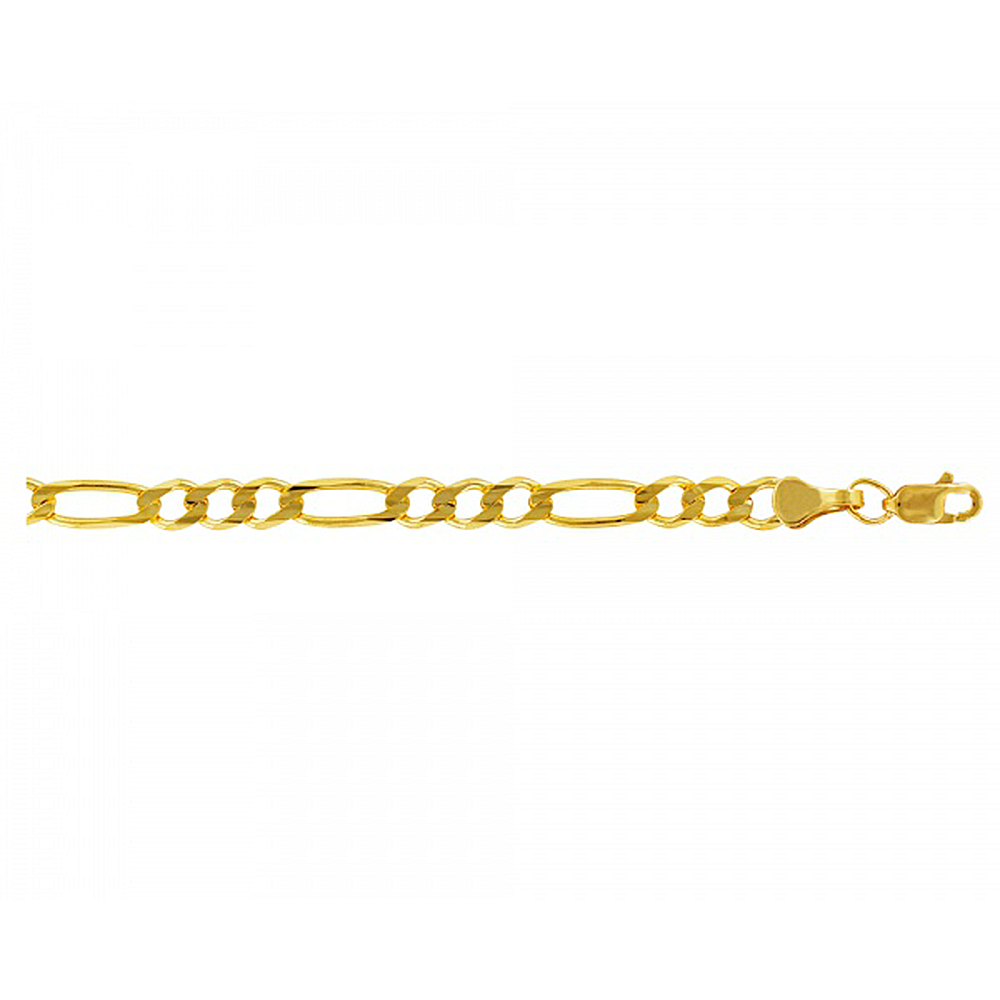 Cadena de Oro 14 k Fígaro 100 3×1 Abierta DH joyería Los dos hermanos