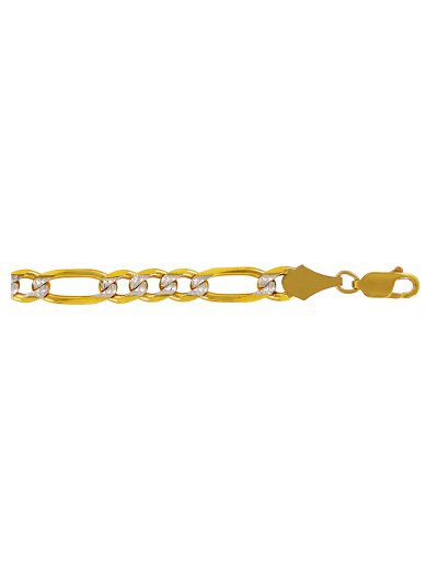 Cadena de Oro 14 k Fígaro 180 3×1 Ligera Pavé DH joyería Los dos hermanos