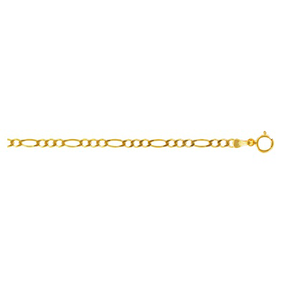 Cadena de Oro 14 k Fígaro 60 3×1 Ligera DH joyería Los dos hermanos