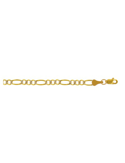 Cadena de Oro 14 k Fígaro 80 3×1 Pavé DH joyería Los dos hermanos