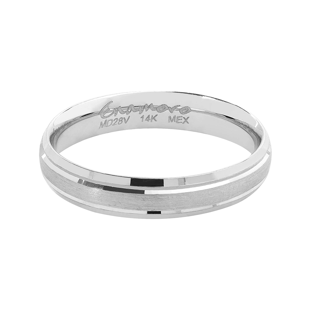 Argolla CF065B-44: Argolla  de Oro 14 k Confort Blanca 4 mm
