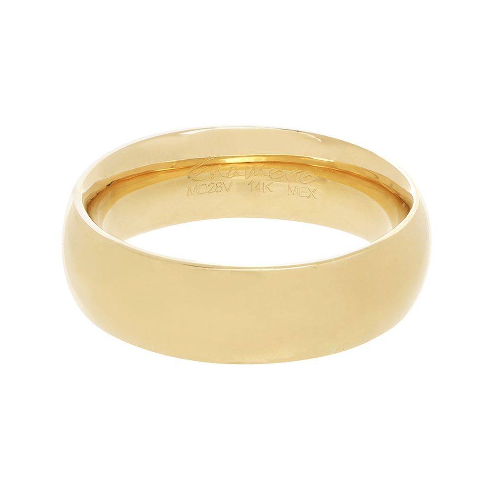Argolla Unión CF002, oro de 14 quilates, confort 6 mm