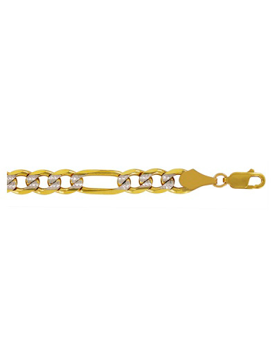 Cadena de Oro 14 k Fígaro 200 3×1 Ligera Pavé DH joyería Los dos hermanos