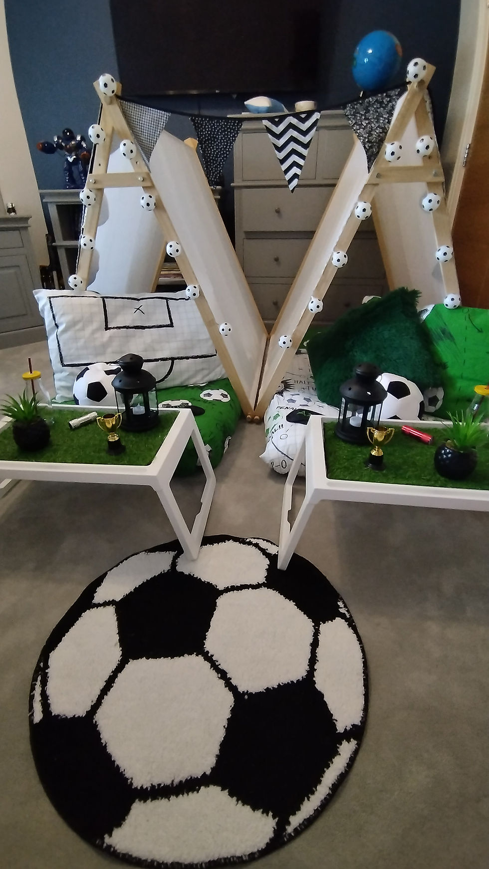 teepee football sleepover party