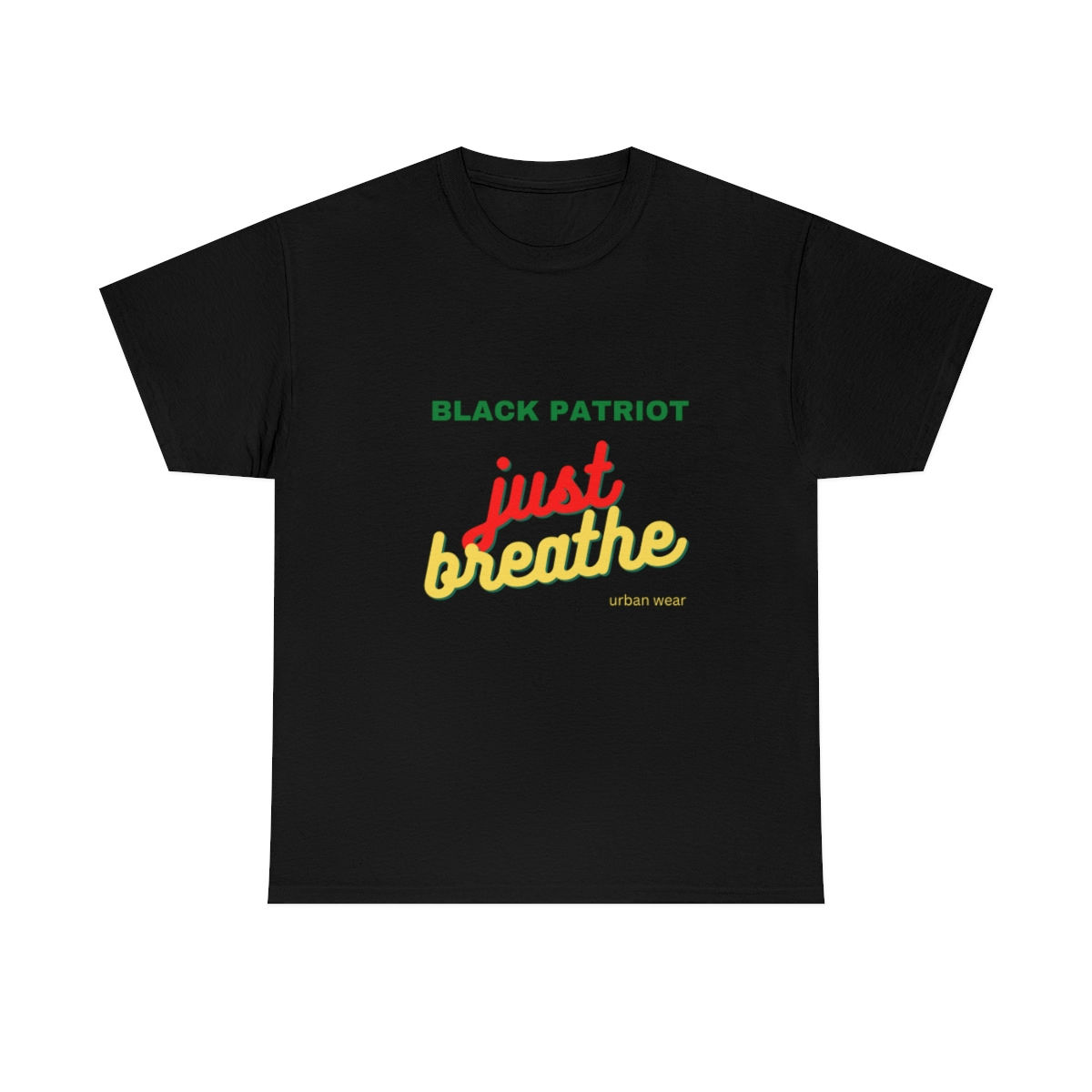 Black Patriot urban wear Just breathe Unisex Heavy Cotton Tee