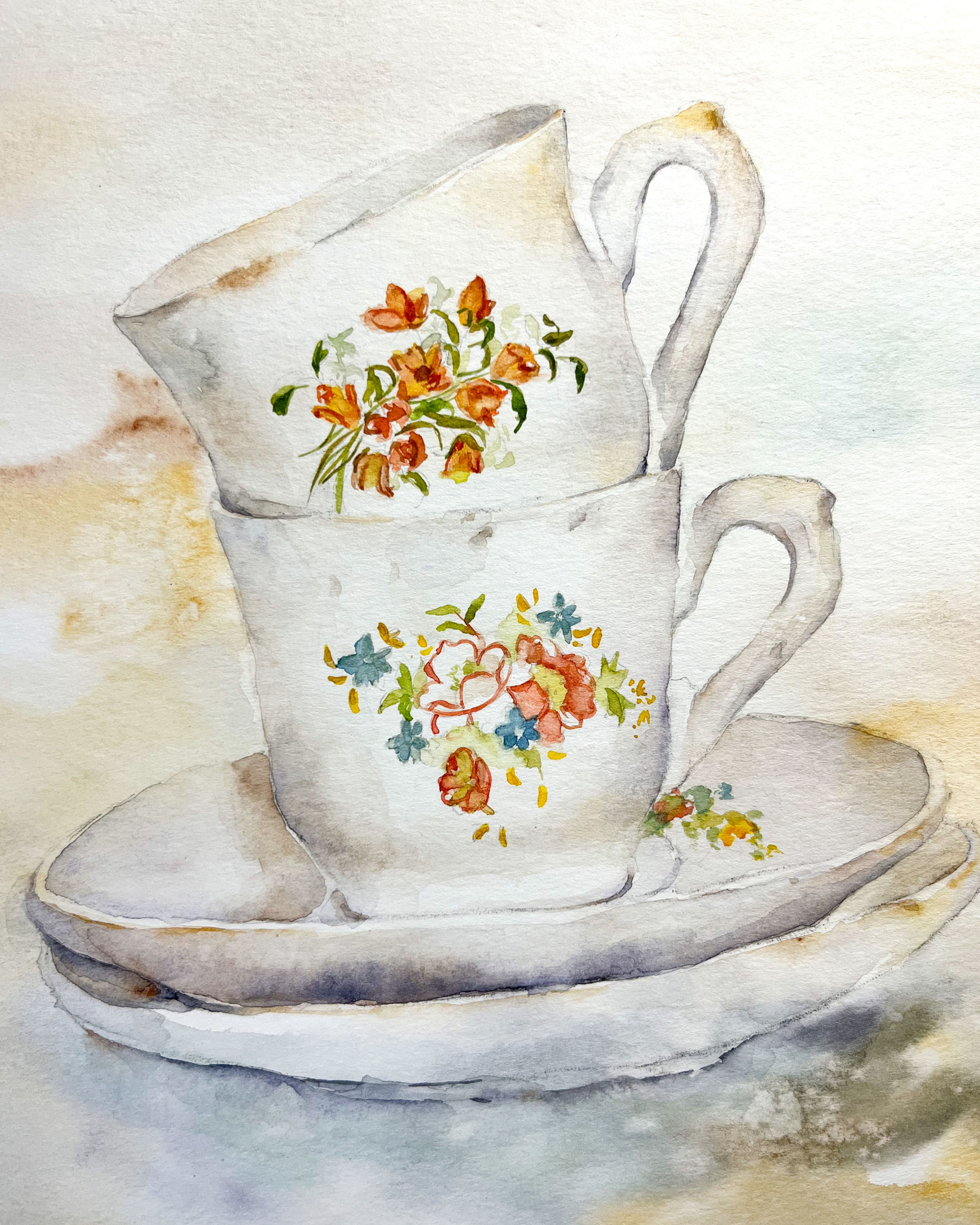SOLD 🔴 Teacups (22.86 × 30.48 cm) 2023