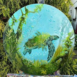 Big Turtle, Philippines Folklore, Oil Painting, image 1