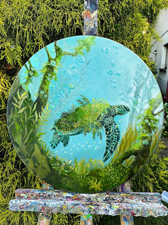 Big Turtle, Philippines Folklore, Oil Painting, image 1