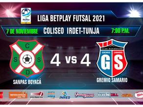 ¡Empate de altura en nuestro debut en la Liga 2021! Gremio samario en la liga BetPlay Fútsal 2021