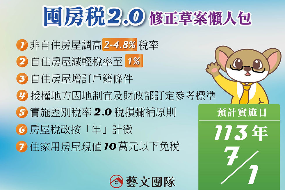 囤房稅2.0修法通過! 明年七月上路