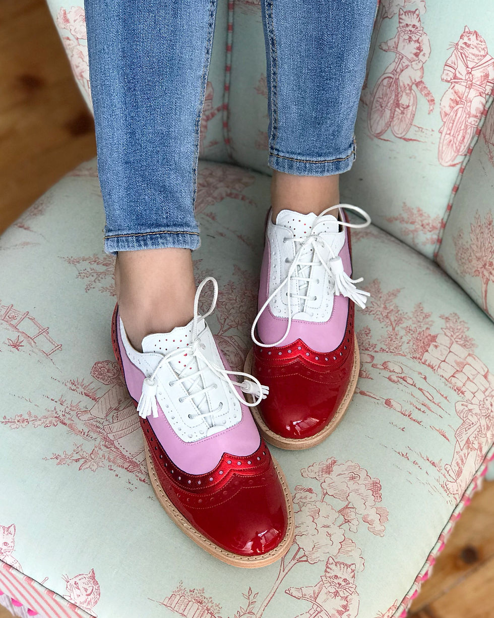Red pink and white Dolly ABO Brogues