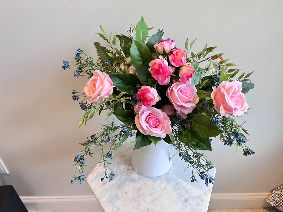 Thumbnail: Pink greenery wedding bouquet artificial Flower Bucks County, PA