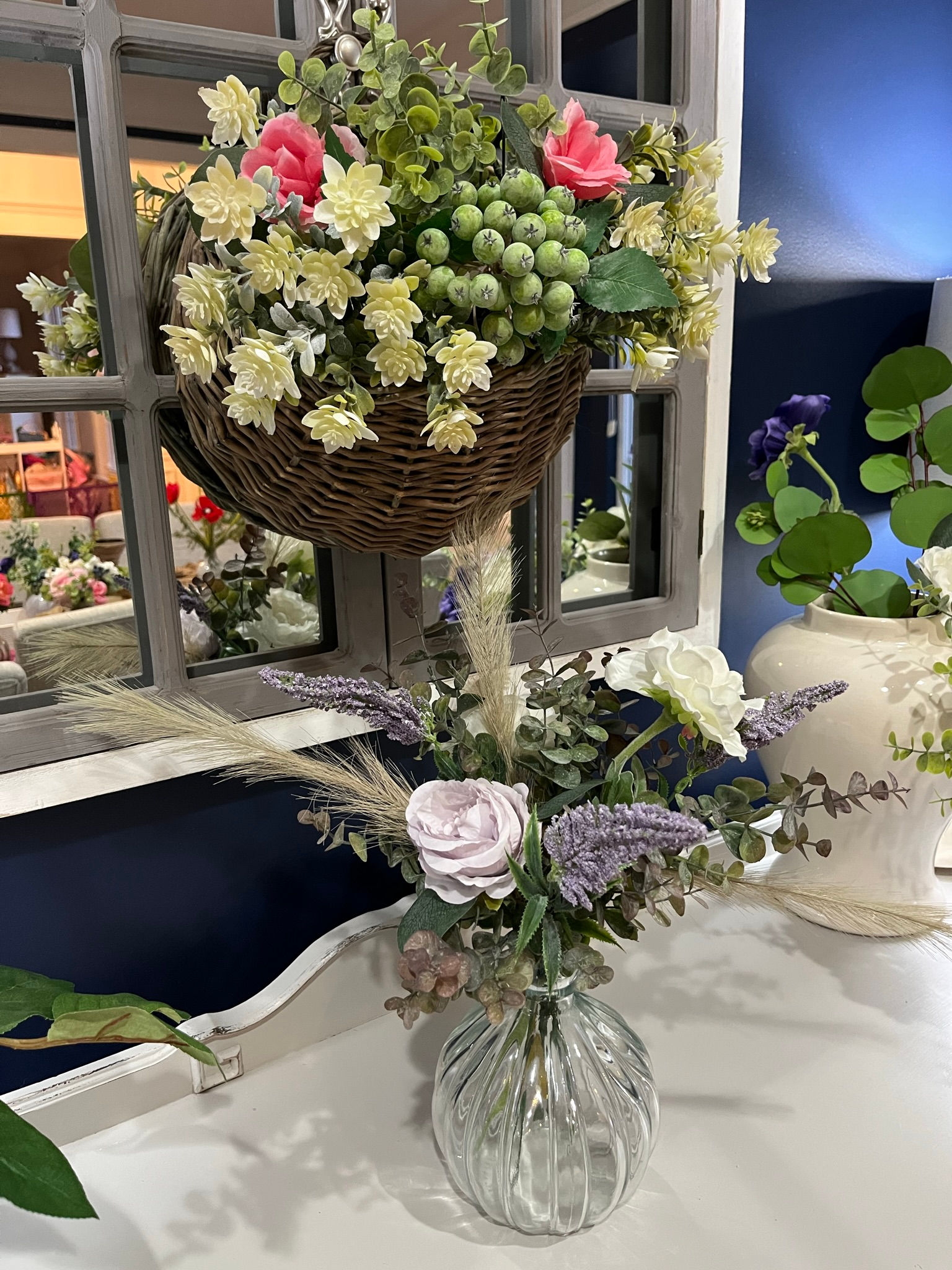 Greenery & Purple Flowers