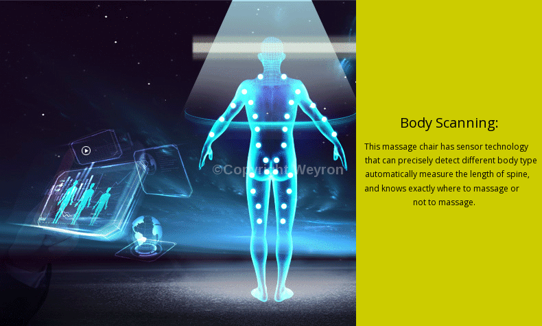 Weyron Oyster massage chair body scanning