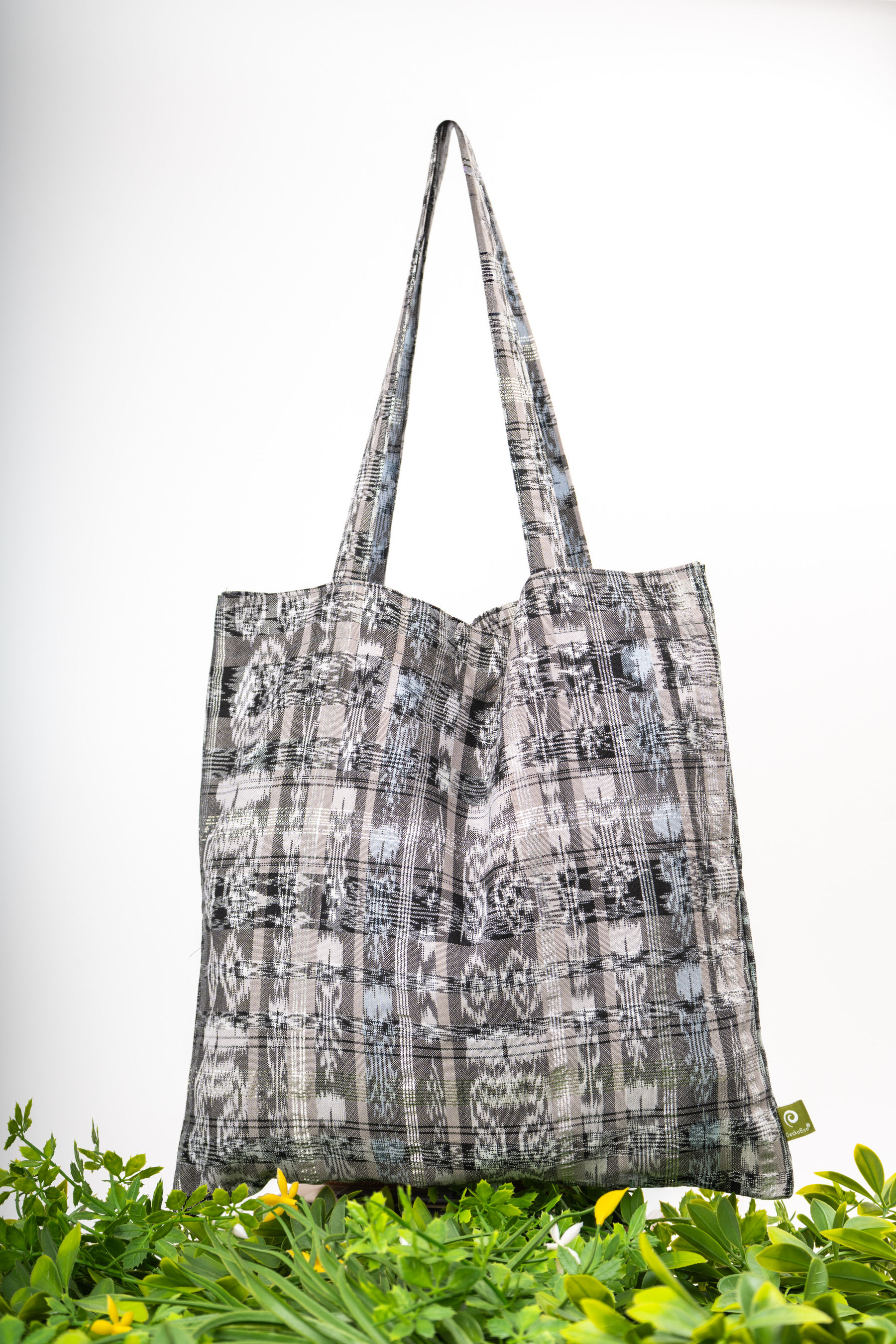 Tote Bag - Tono Gris, Negro Plata