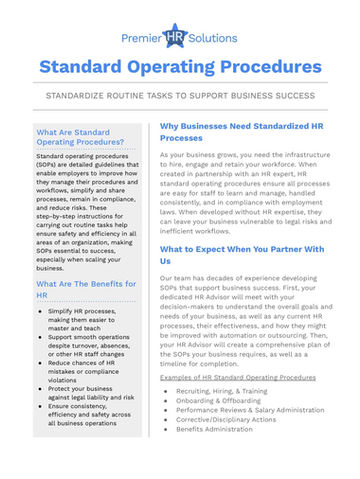 HR Standard Operating Procedures