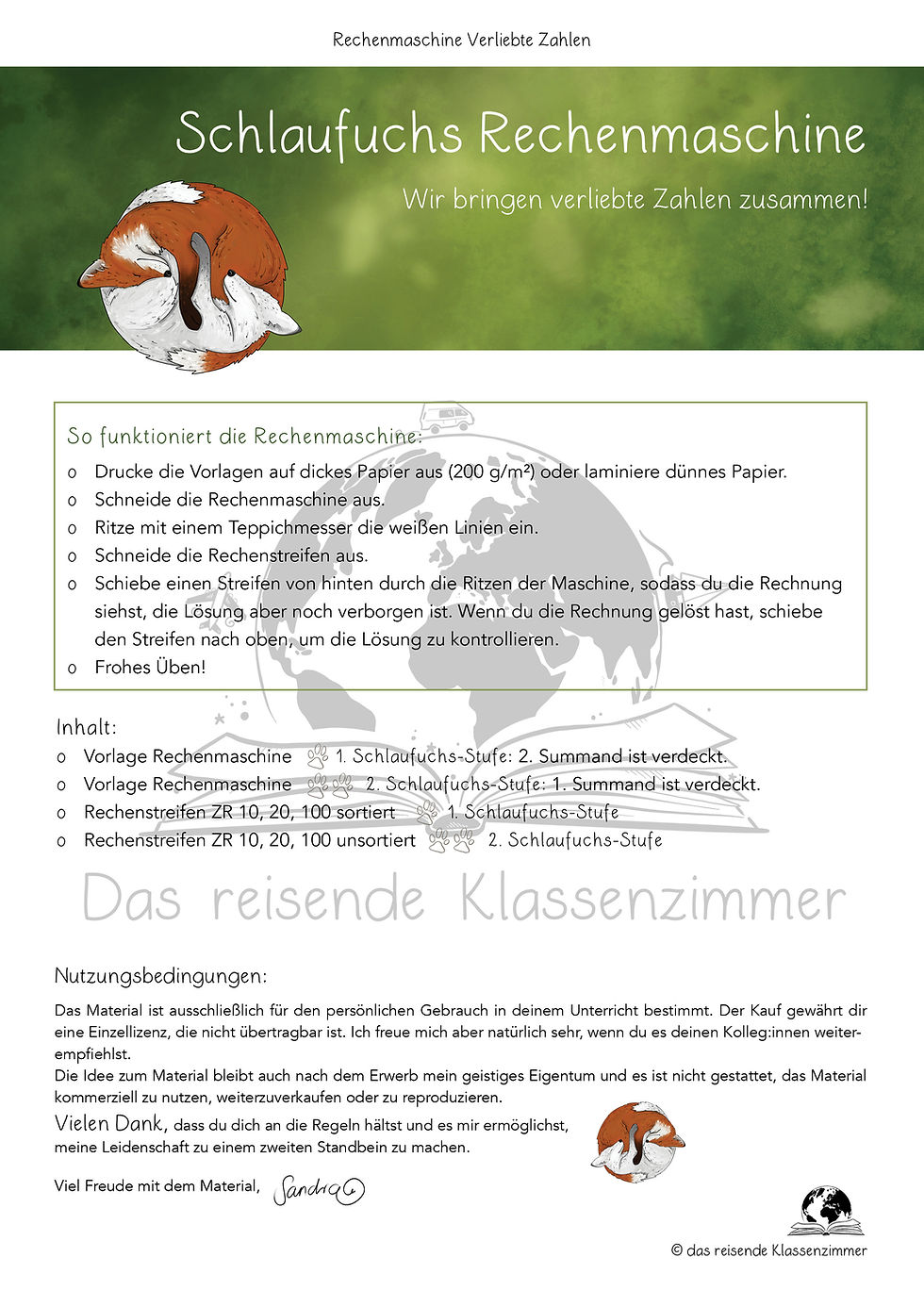 Miniaturbild: Schlaufuchs-Rechenmaschine Verliebte Zahlen ZR 10, 20, 100