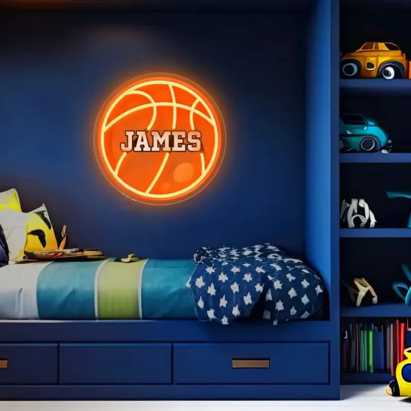 Thumbnail: 1pc XALETRO Customizable Sports Neon Sign, Acrylic LED Wall Decor with Adjustabl