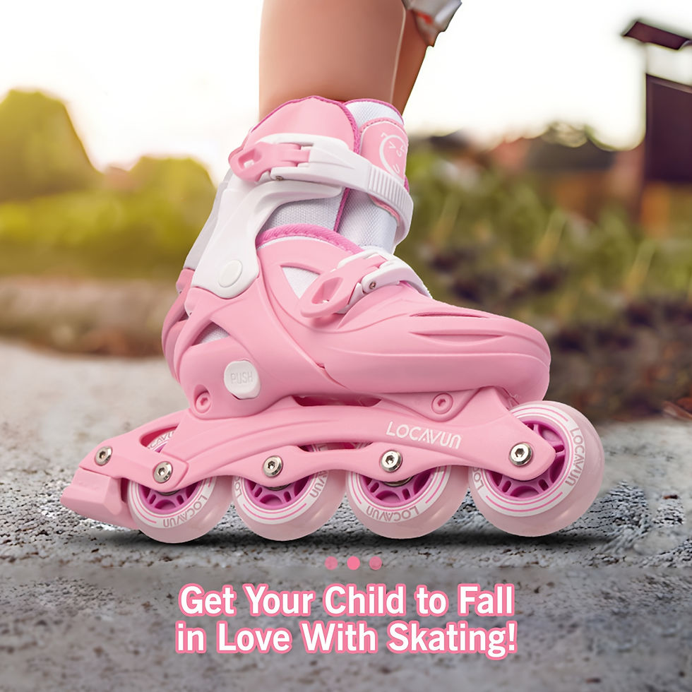 Thumbnail: Inline Skates For Girls And Kids, Roller Skates Blades With 4 Size Adjustable Li