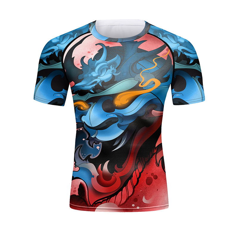 Thumbnail: CODY LUDIN Men Fluorescent Tattoo t-shirts jiu jitsu BJJ Rashguard Stappling No 