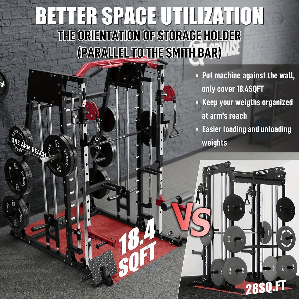 Thumbnail: All-in-1 Smith Machine Home Gym, 2200lbs Sturdy Frame Construction, LAT-Pull Dow