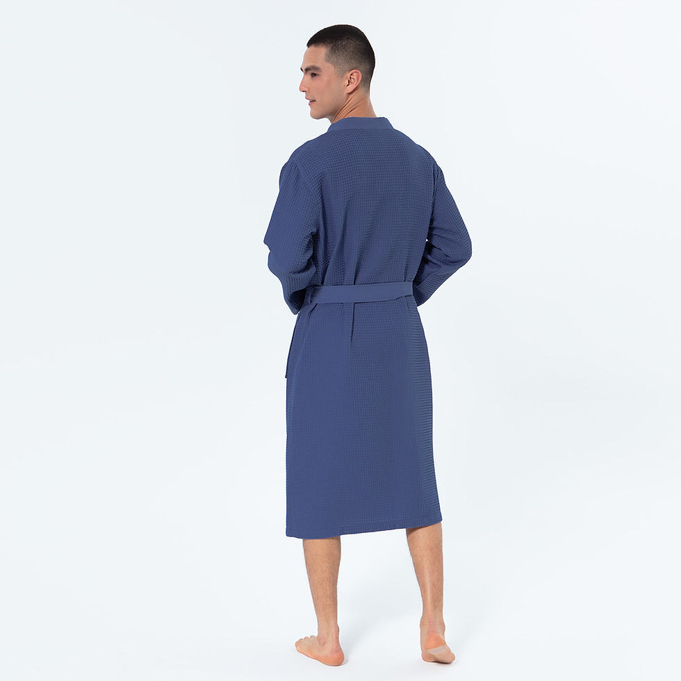 Thumbnail: Men's Lightweight Kimono Waffle Spa Robe