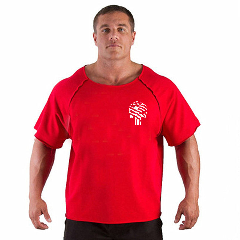 Thumbnail: Men's Clothes Bodybuilding Clothing Casual Oversized T-shirt Male Loose Vintage 