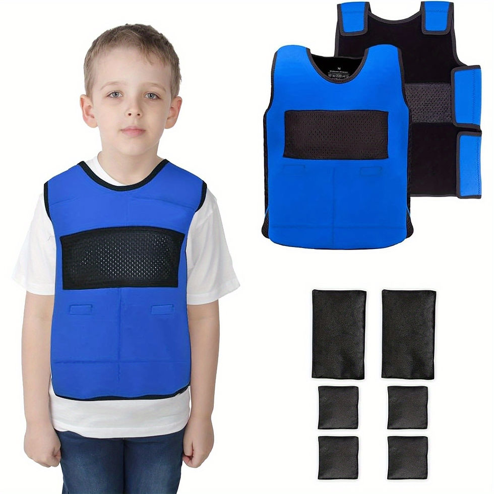 Thumbnail: 6-Weight Adjustable Compression Vest for Kids - Sensory Motor Aids for Children 