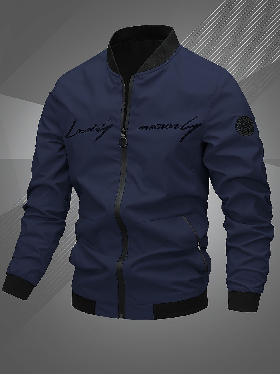 Thumbnail: Men'S Letter Embroidered Casual Bomber Jacket, Mens Winter Jackets And Coats, Fr