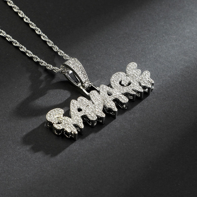 Thumbnail: Men's & Unisex Gothic Punk Necklace with Synthetic Cubic Zirconiaia Pendant - He