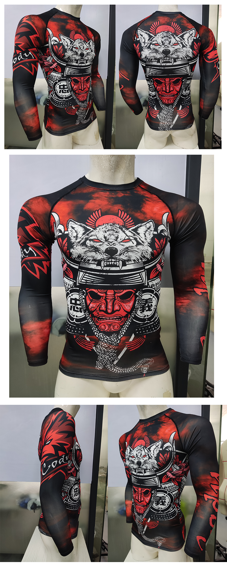 Thumbnail: Cody Lundin Men's MMA Bjj Rashguard Brazilian Jiu-Jitsu No Gi Grey Compression G