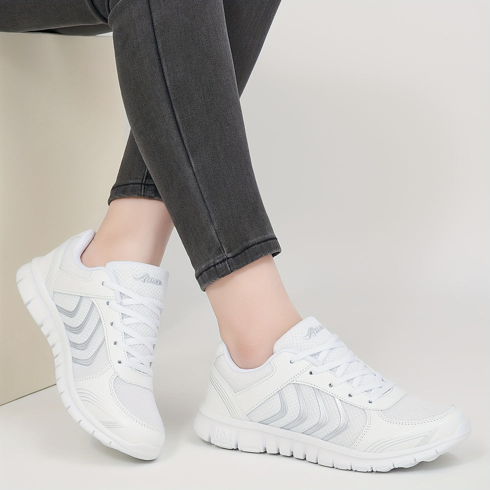 Thumbnail: Women's Athletic Road Running Mesh Breathable Casual Sneakers, Lace Up Comfort S