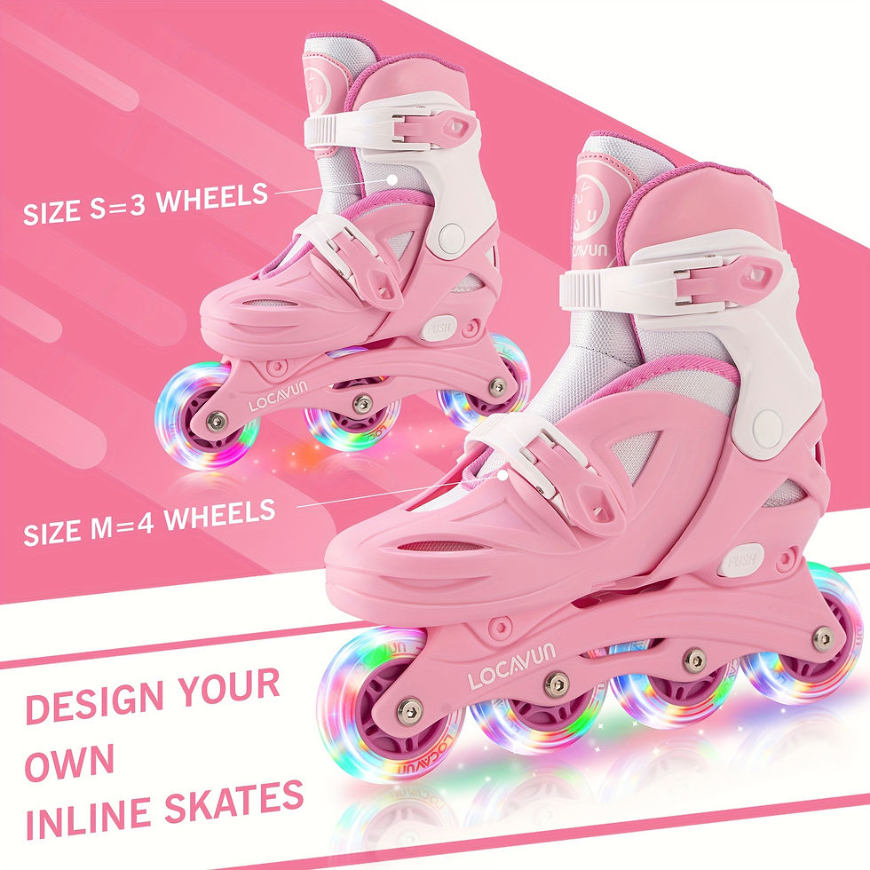 Thumbnail: Inline Skates For Girls And Kids, Roller Skates Blades With 4 Size Adjustable Li