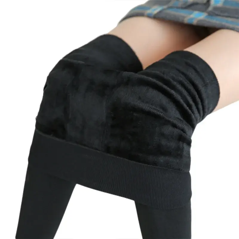 Miniatura: Women Winter Leggings Warm Leggins High Waist Solid Color Velvet Women Thickened
