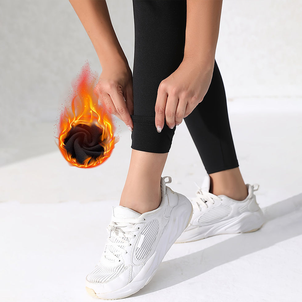 Thumbnail: Thick Fleece Lined Warm Leggings for Women High Waisted Tummy Control Leggings W