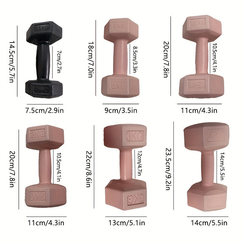 Miniatura: [1 Pair Fitness Dumbbells] Durable PE 1 Pair Multi-Color Hexagonal Fitness Dumbb