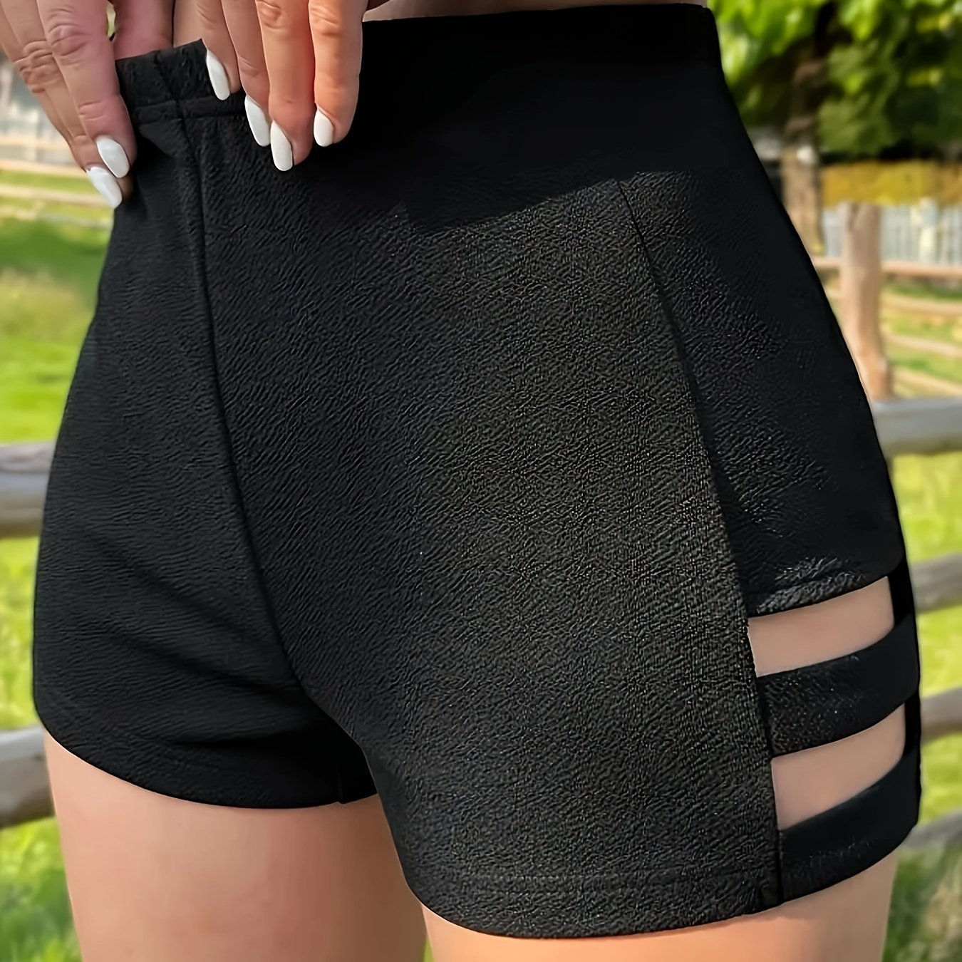 Stylish Solid Color High Waist Skinny Shorts - Women's Shorts for Summer & Sprin