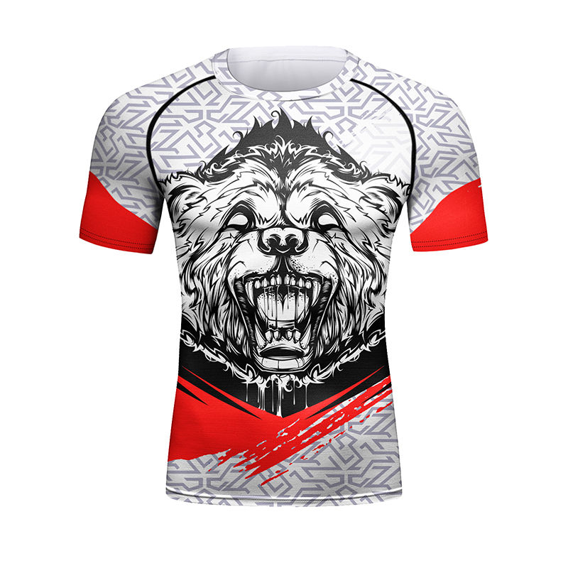 Thumbnail: CODY LUDIN Men Fluorescent Tattoo t-shirts jiu jitsu BJJ Rashguard Stappling No 