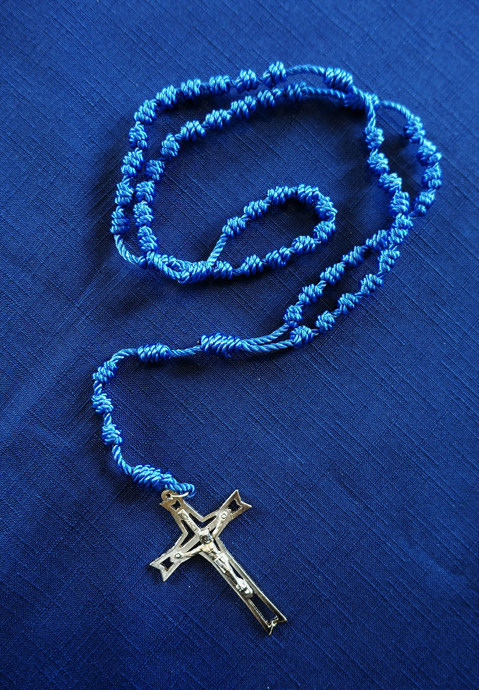 Thumbnail: Blue Knotted Cord Rosary