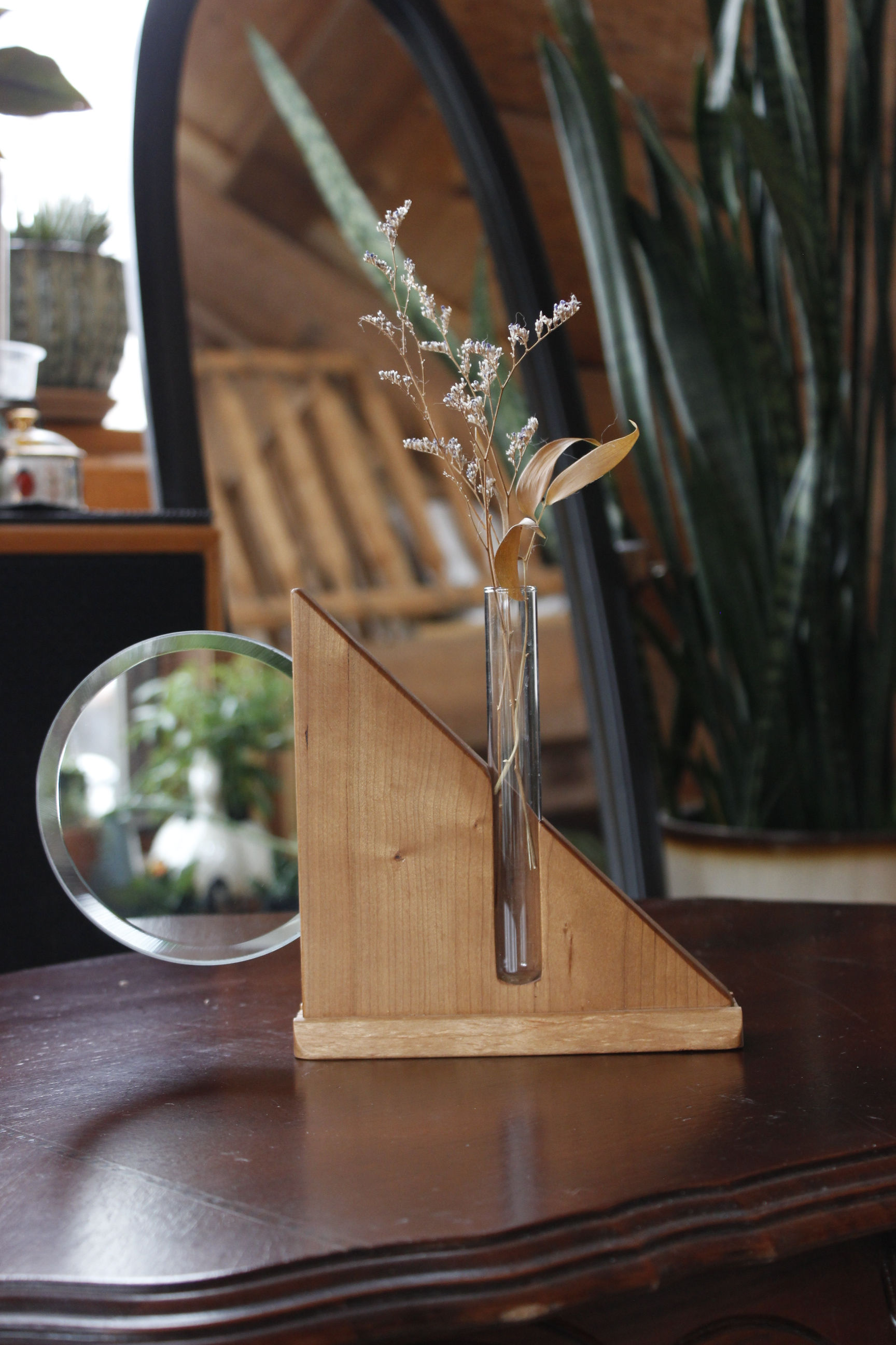 Cherry Bud Vase w/Mirror