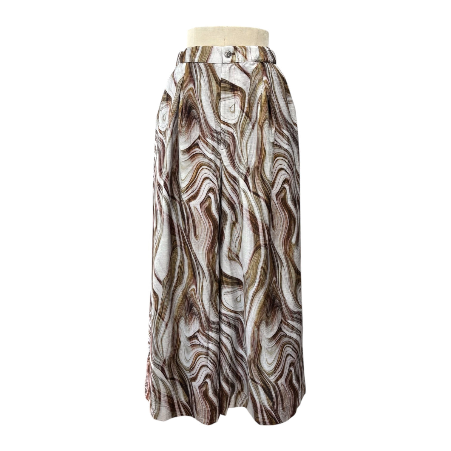 マーブル柄ワイドパンツ