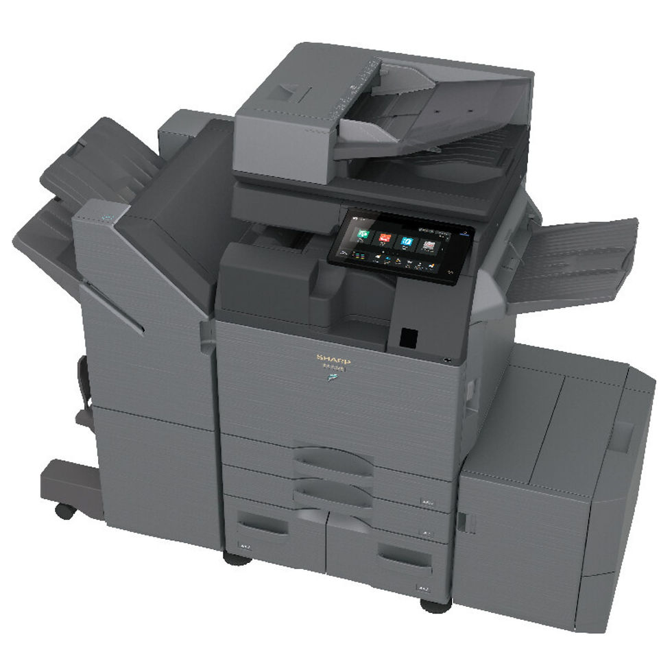 Thumbnail: Sharp BP-70C55 / BP70C55 A3 colour multifunctional printer with extra paper trays and finisher